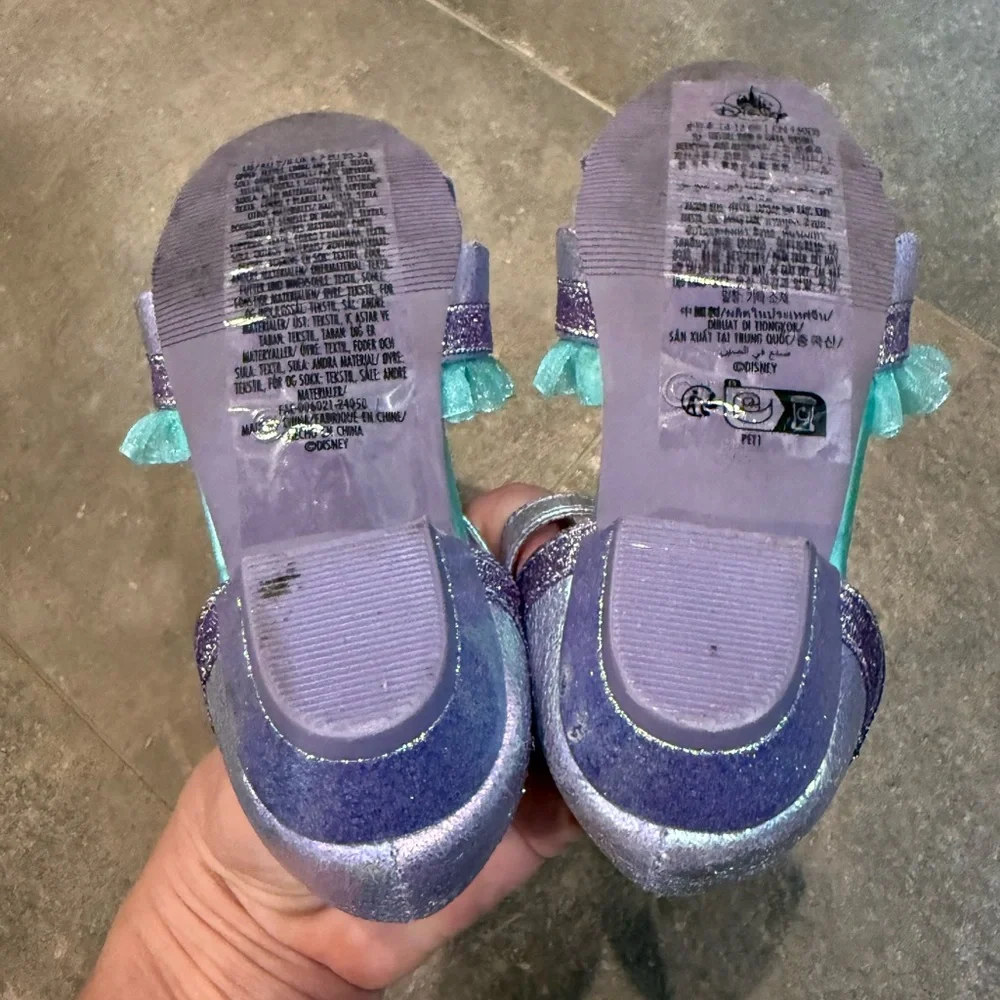 Disney Girls Iridescent Teal and Purple Gem Dress Sandals